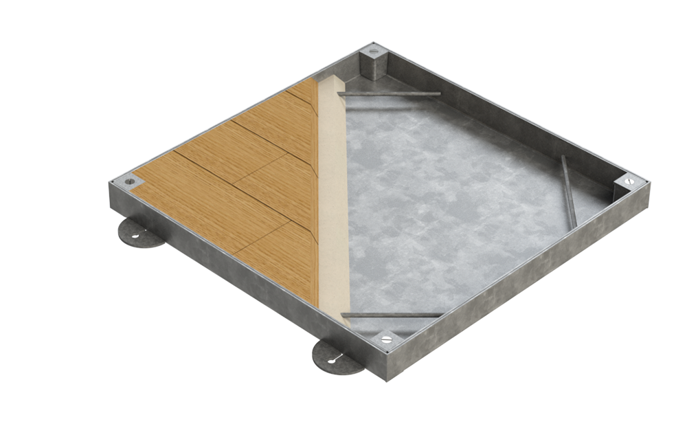 GALV TRAY SINGLE WOOD